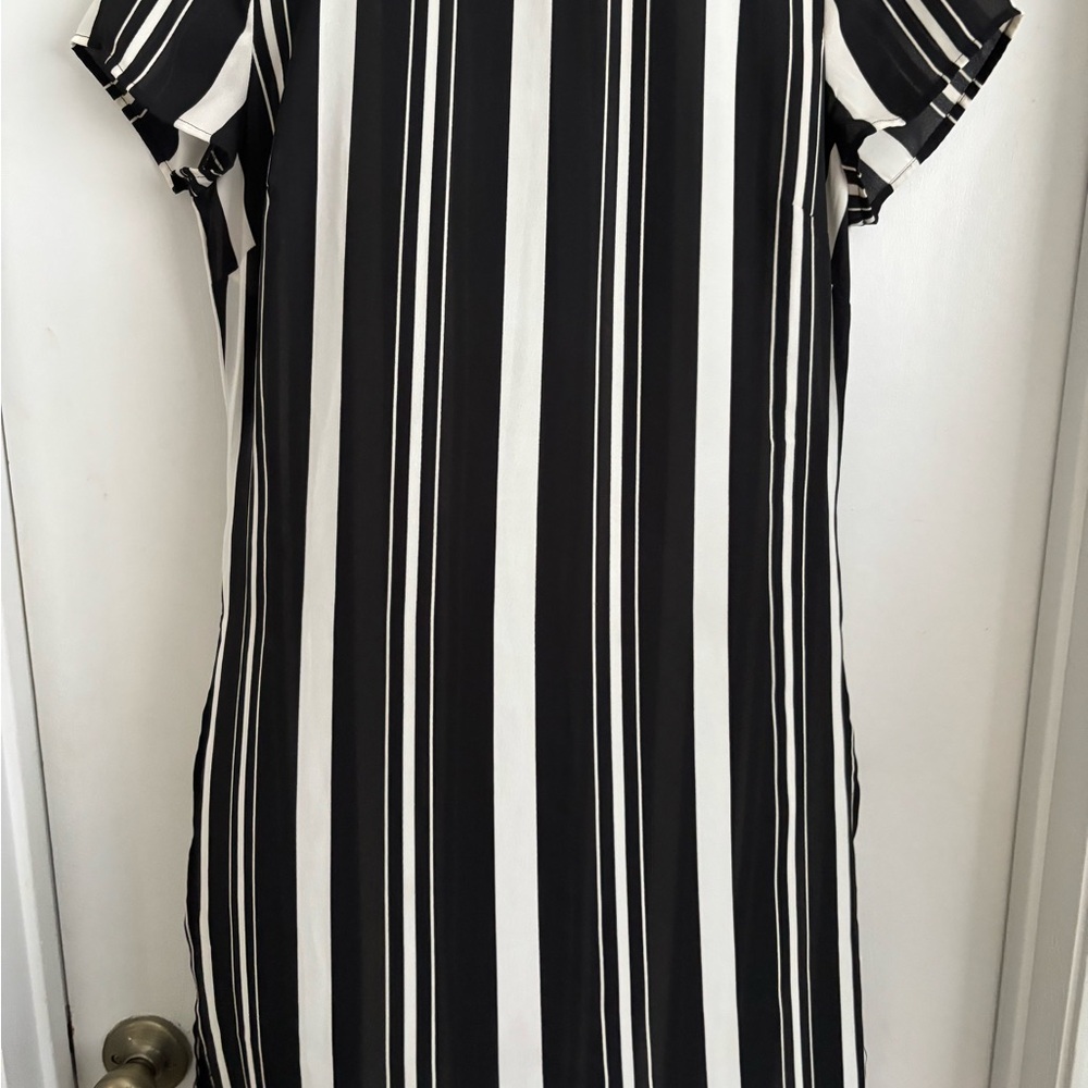 INC International Concepts Black and White Striped Mini Dress